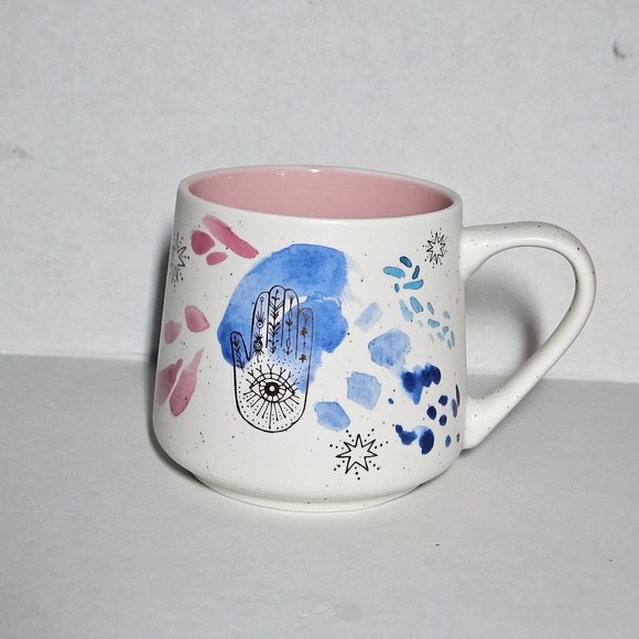 Other - Hamsa  Henna Hand Eye Protection Coffee Mug Cup Chakra Blue Pink Mystical Occult